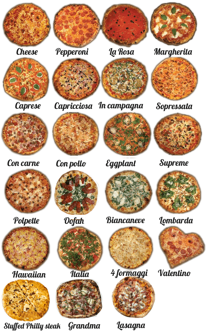 Full variety of the best pizza in Key West at Duetto Pizzeria lineup